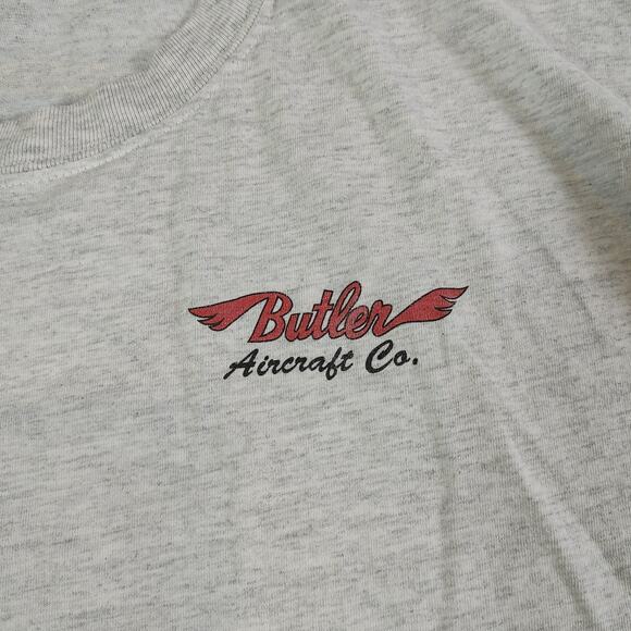 VTG Jerzees Butler Aircraft Co distressed white airplane graphic tshirt mens XL - Picture 7 of 10